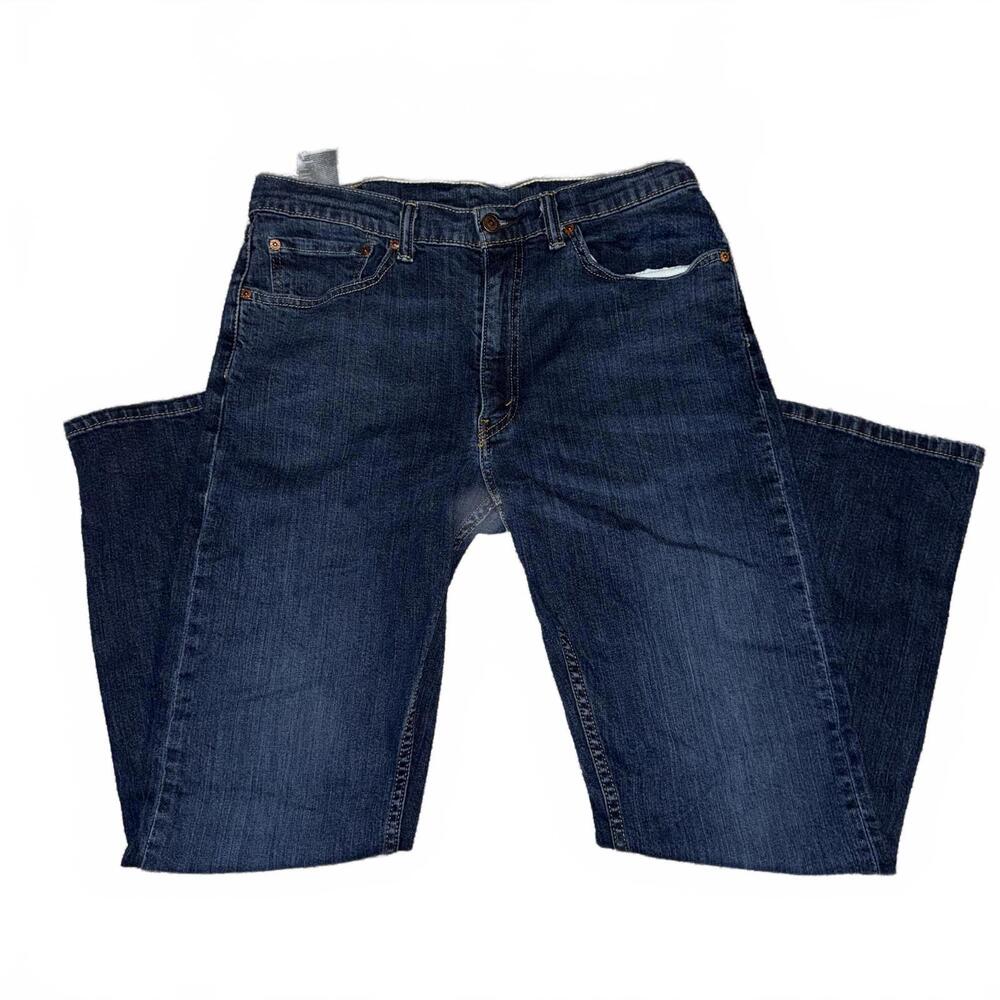 Dark Blue Denim Levi's 505 Jeans with Classic Five-Pocket Design 34x30